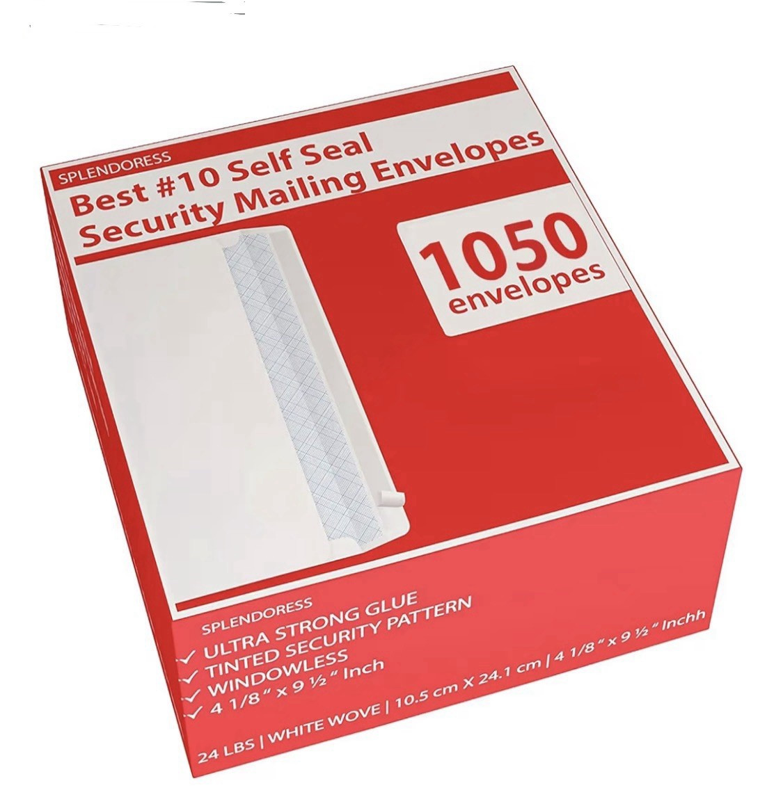 25 PRE-STAMPED PEEL & SEAL SECURITY ENVELOPES # 10 WITH FOREVER POSTAGE