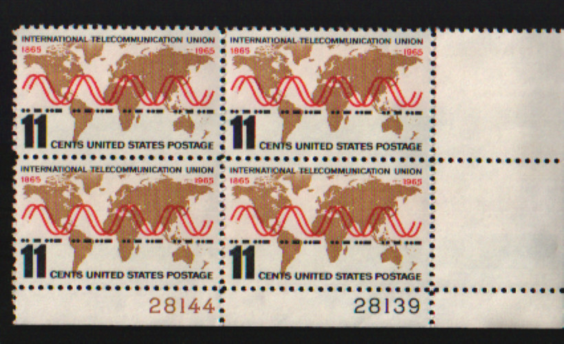 1965 11c International Telecommunication Union Block of Four Scott #1274 ST076