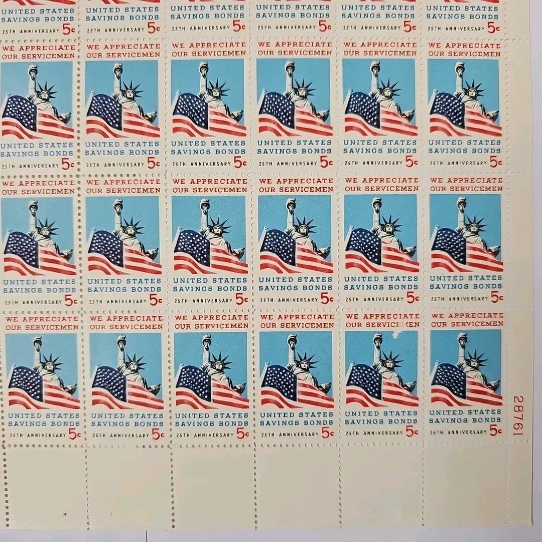 Stamp US Postage 5c 5 Cent Sheet OF 50 Stamps We Appreciate Our Servicmen