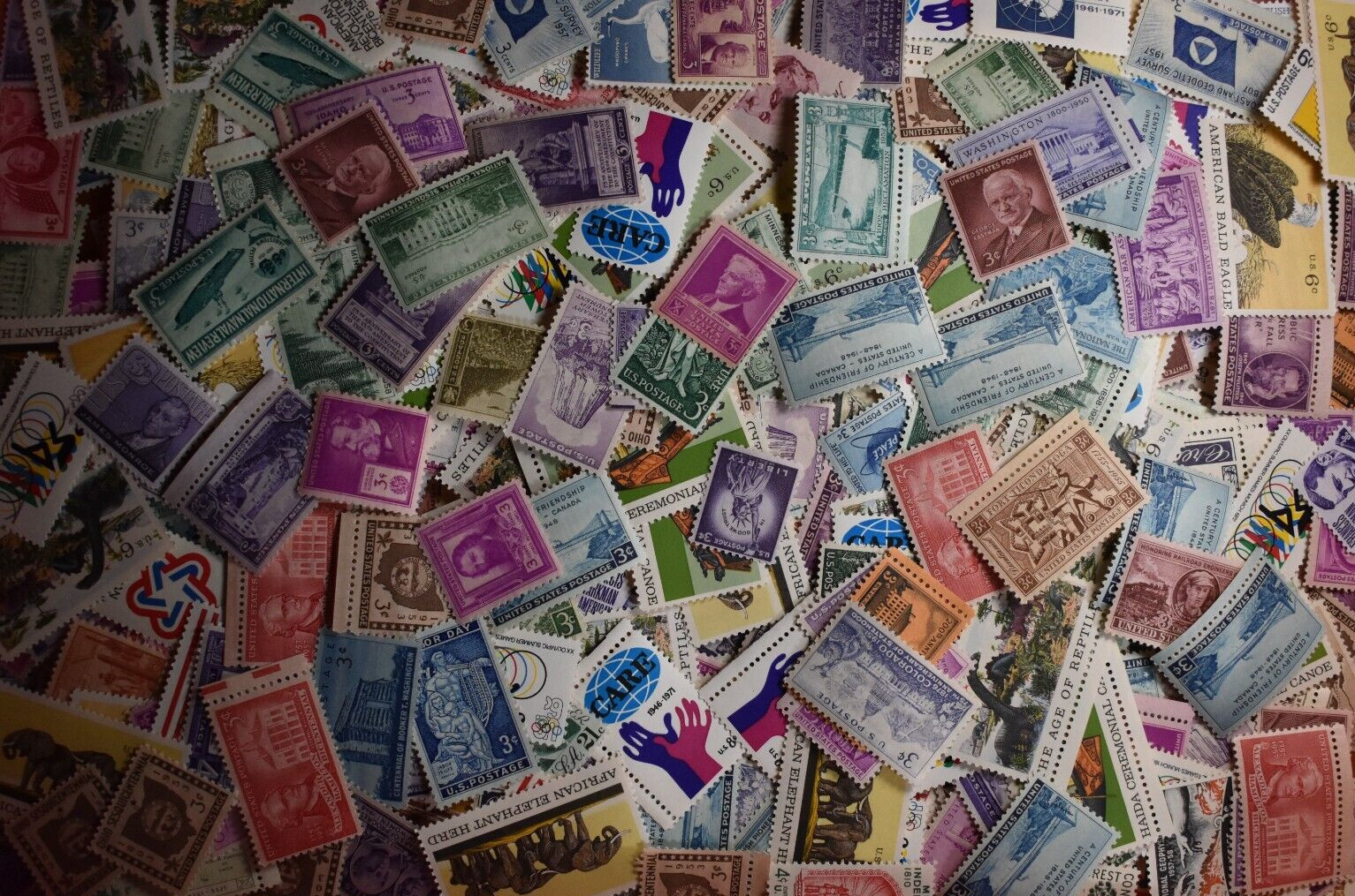 100 VINTAGE (pre 1973) US MINT STAMPS – ALL DIFFERENT All 50+ YEARS OLD