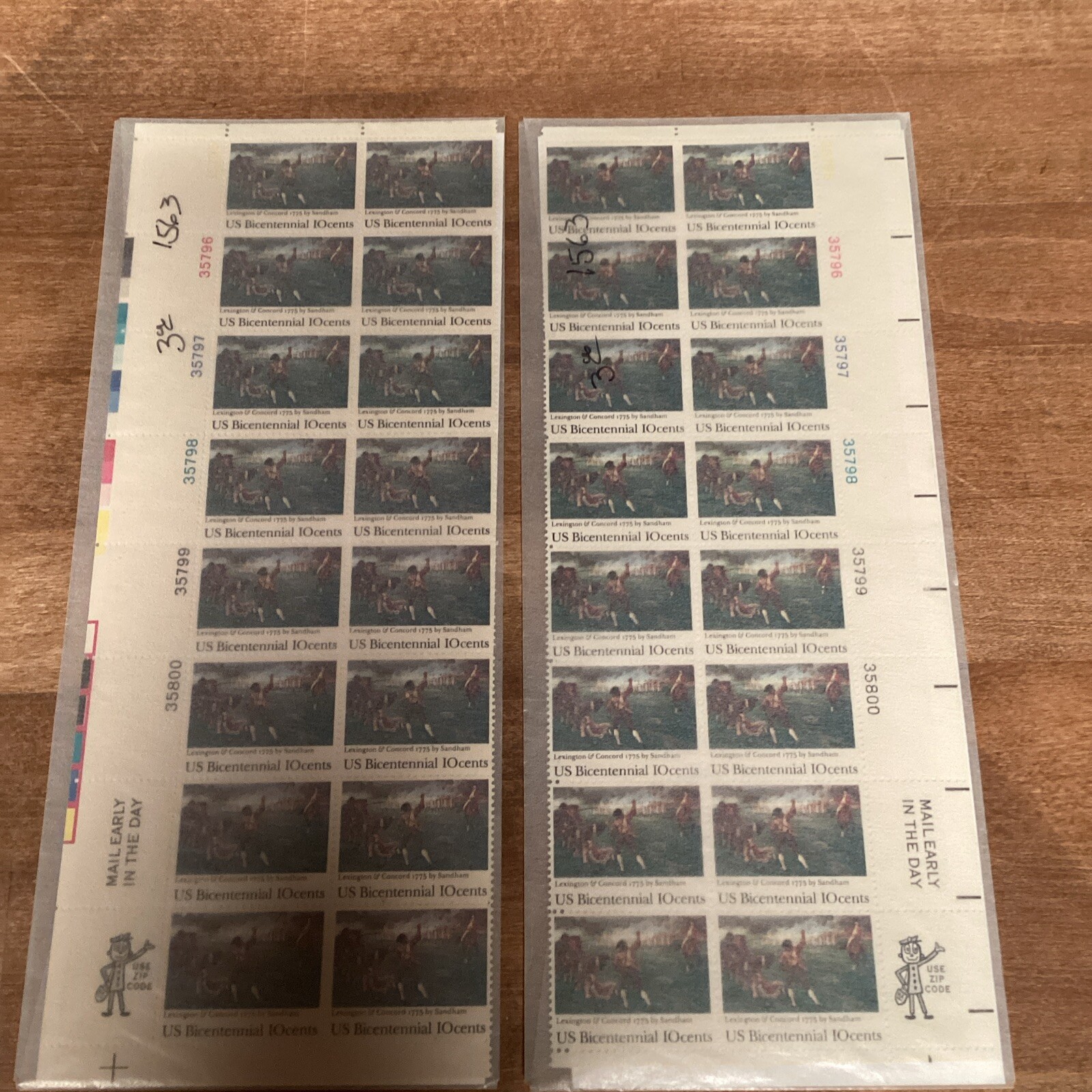 Lot of 2 – Sheet of 16 US SCOTT 1563 US BICENTENNIAL STAMPS – 10 Cent Face – MNH
