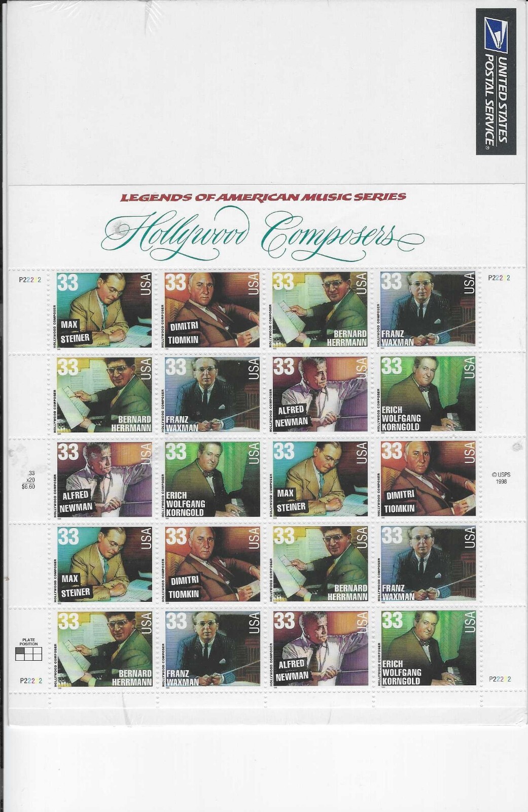 SCOTT#3339-44-LEGENDS OF AMERICAN MUSIC SERIES HOLLYWOOD COMPOSERS