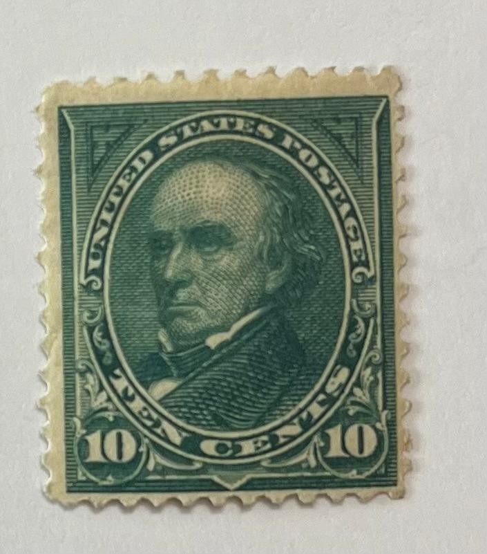 US Postage Scott #273, 10-cent Mint Webster stamp dark green hinged