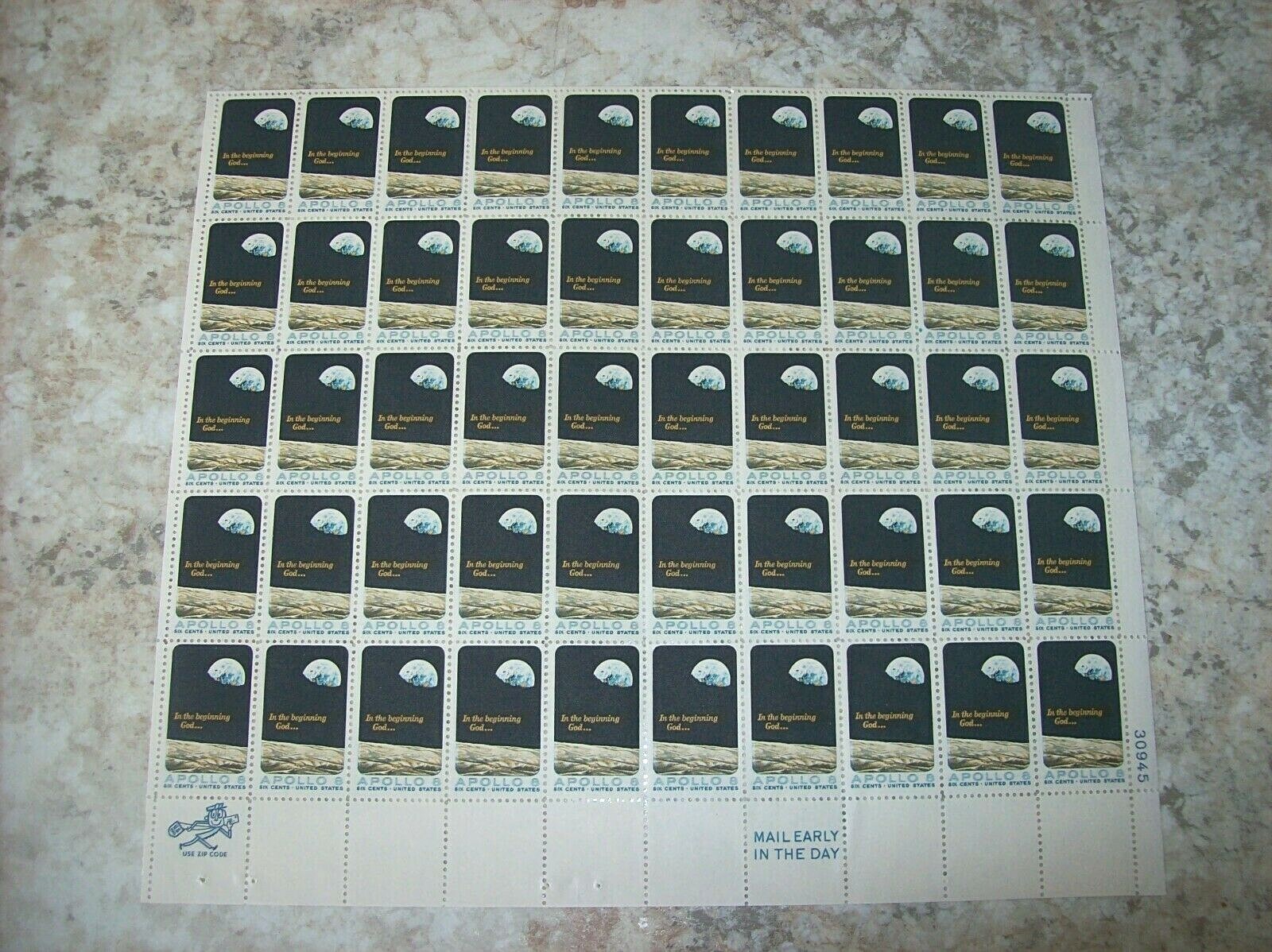 Estate Find Postage Stamps Full Sheets, Lot of 10, Denominations 6 cents