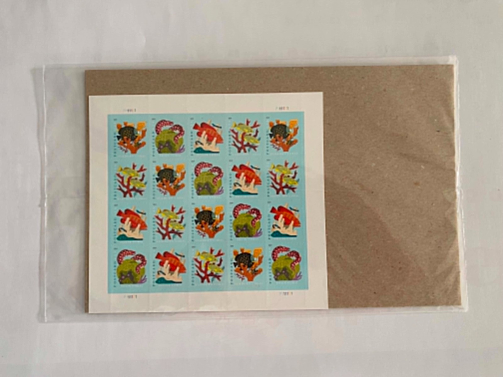 USPS Coral Reefs Postcard , Postage Stamps ( Sheet of 20) NEW USA mail ship post