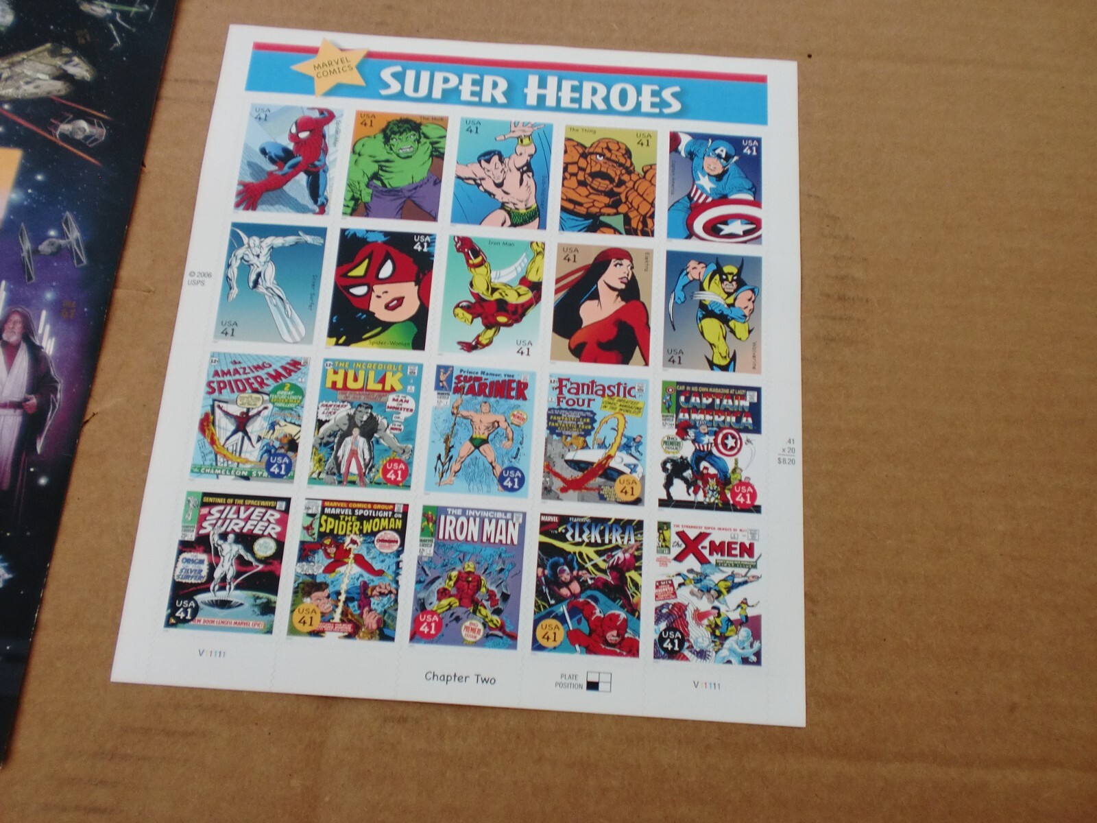 United States 41¢ Star Wars Marvel Comics Super Heroes Postage Stamp Full Sheet