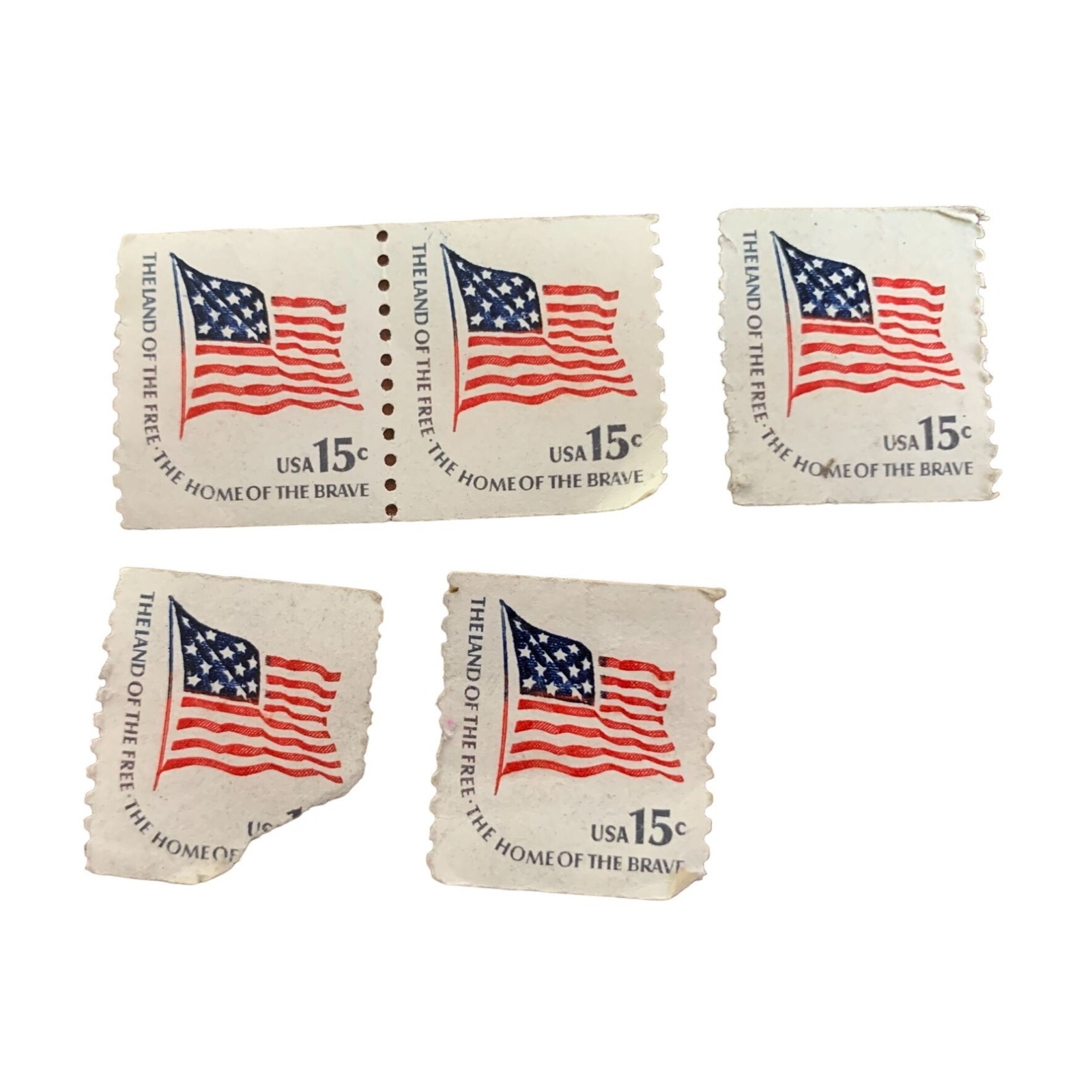 Vintage 1978 Flag Stamps “The Land of the Free. The Home of the Brave”