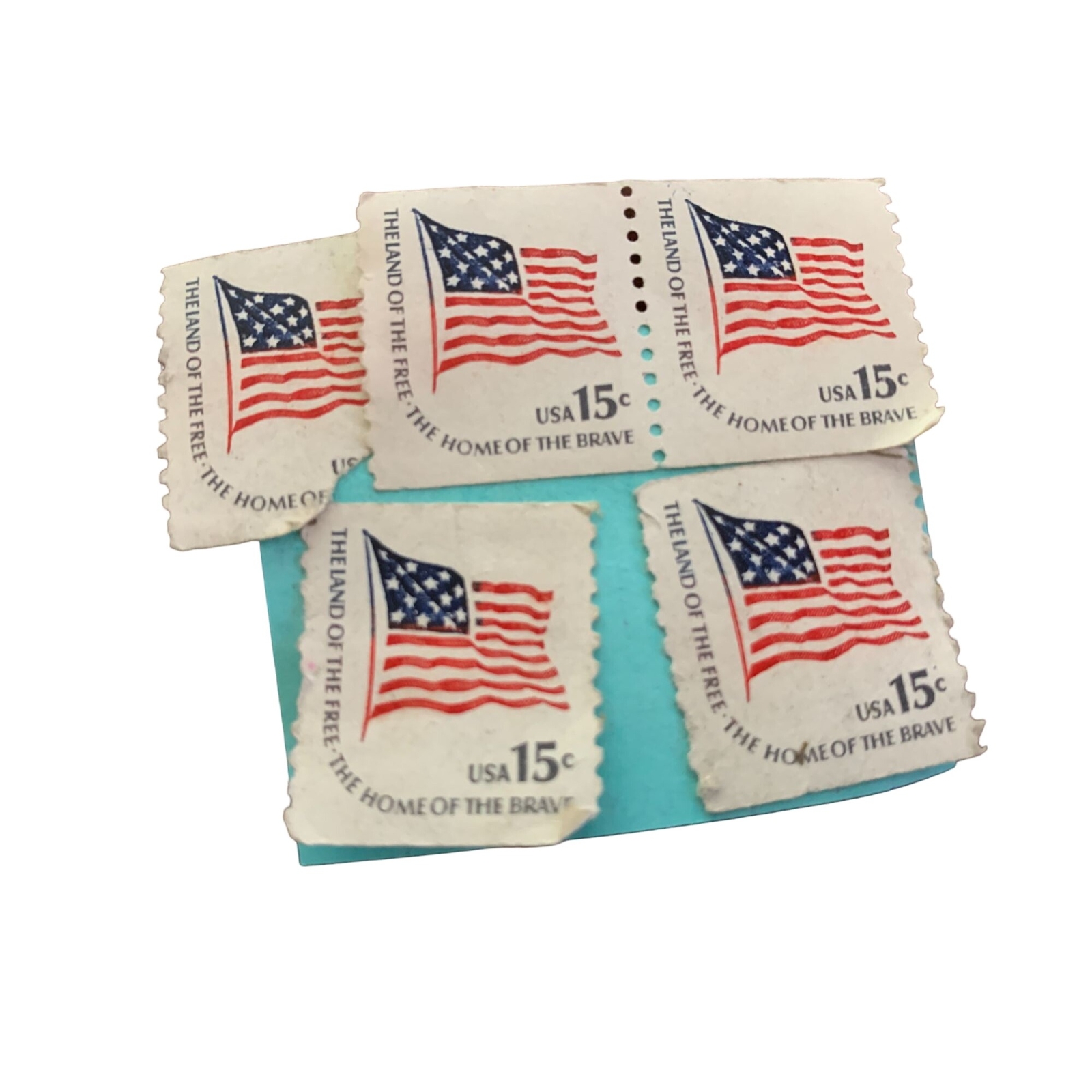 Vintage 1978 Flag Stamps “The Land of the Free. The Home of the Brave”