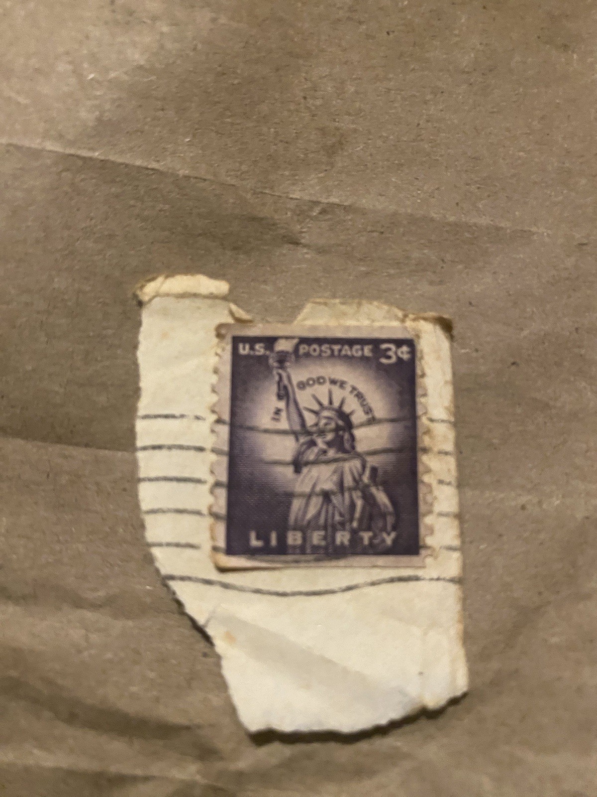 RARE US POSTAGE STAMP! 3 Cent “Purple Lady” Statue Of Liberty Stamp