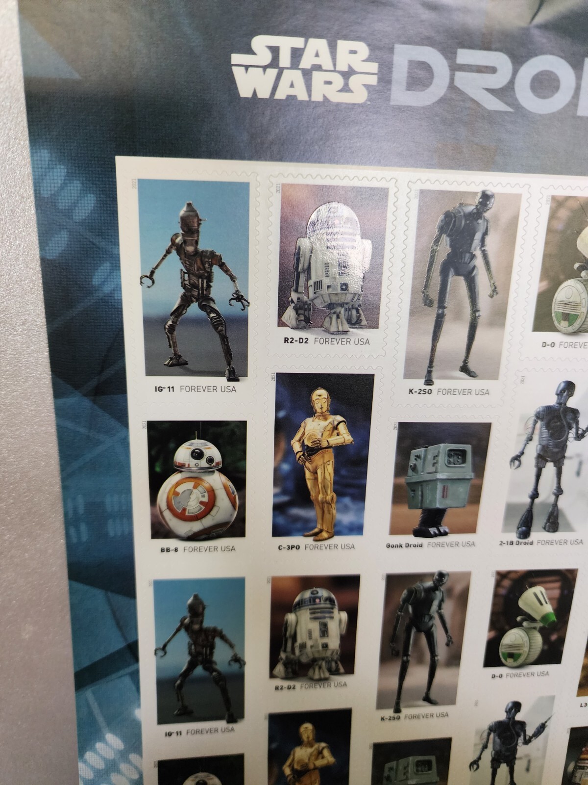 Star Wars Droids Sheet of 20 Forever Stamps US Stamps