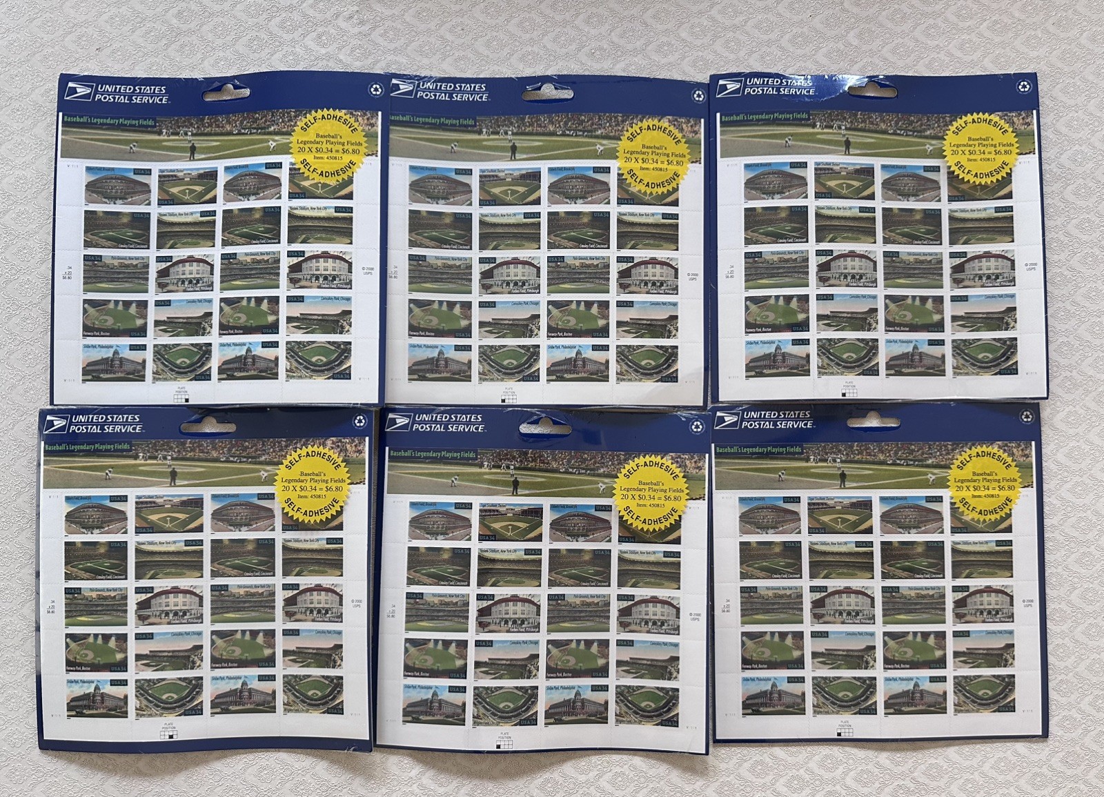 BASEBALL’S LEGENDARY PLAYING FIELDS 34¢ USPS Stamps