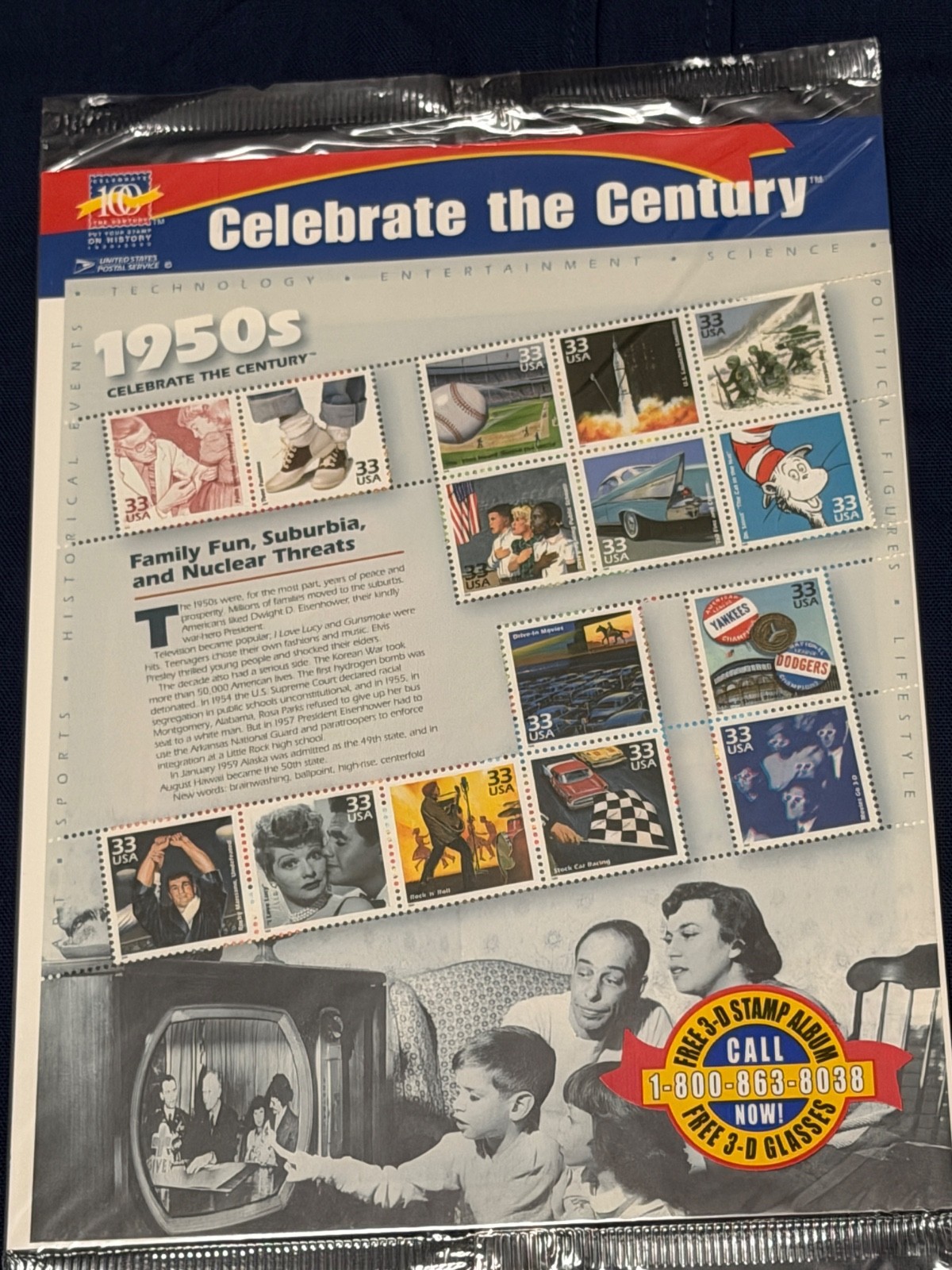 CELEBRATE THE CENTURY 1900-1990. Complete 10 Sheet Set US Stamps USA -unopened
