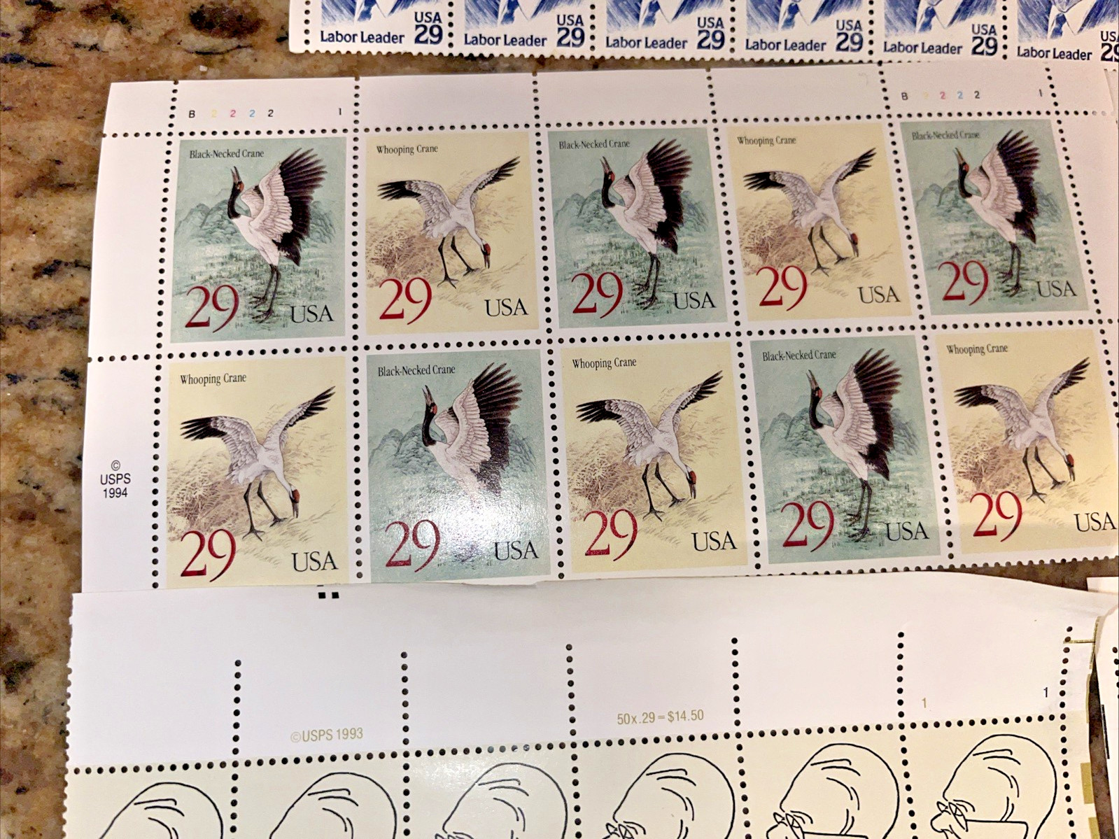 Lot of 66 Unused 29c Stamps US Postage, Sheets, Great Condition, $19 Face Value