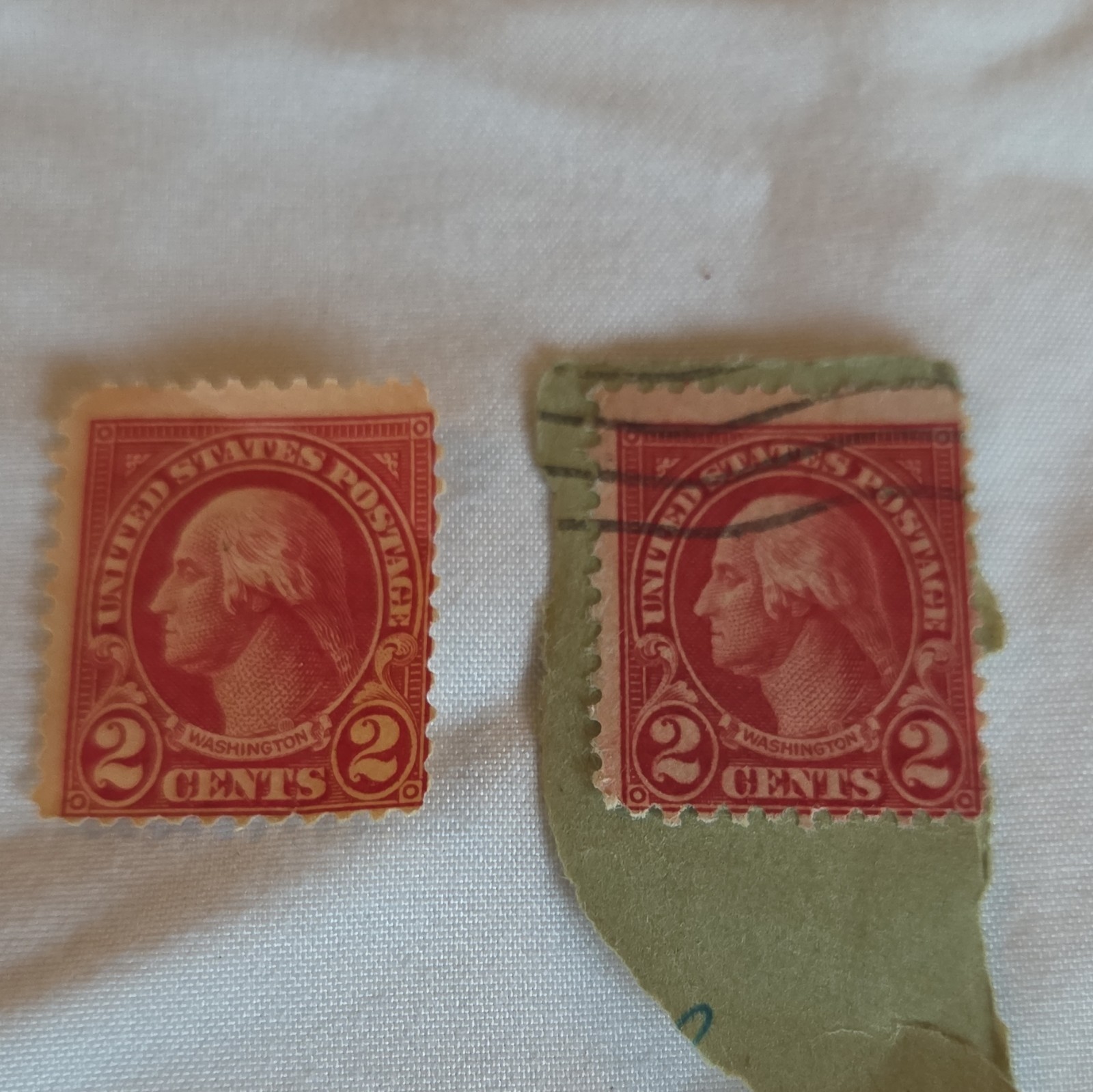 United States 2 Cent George Washington Red Used Postage Stamps Lot of 2