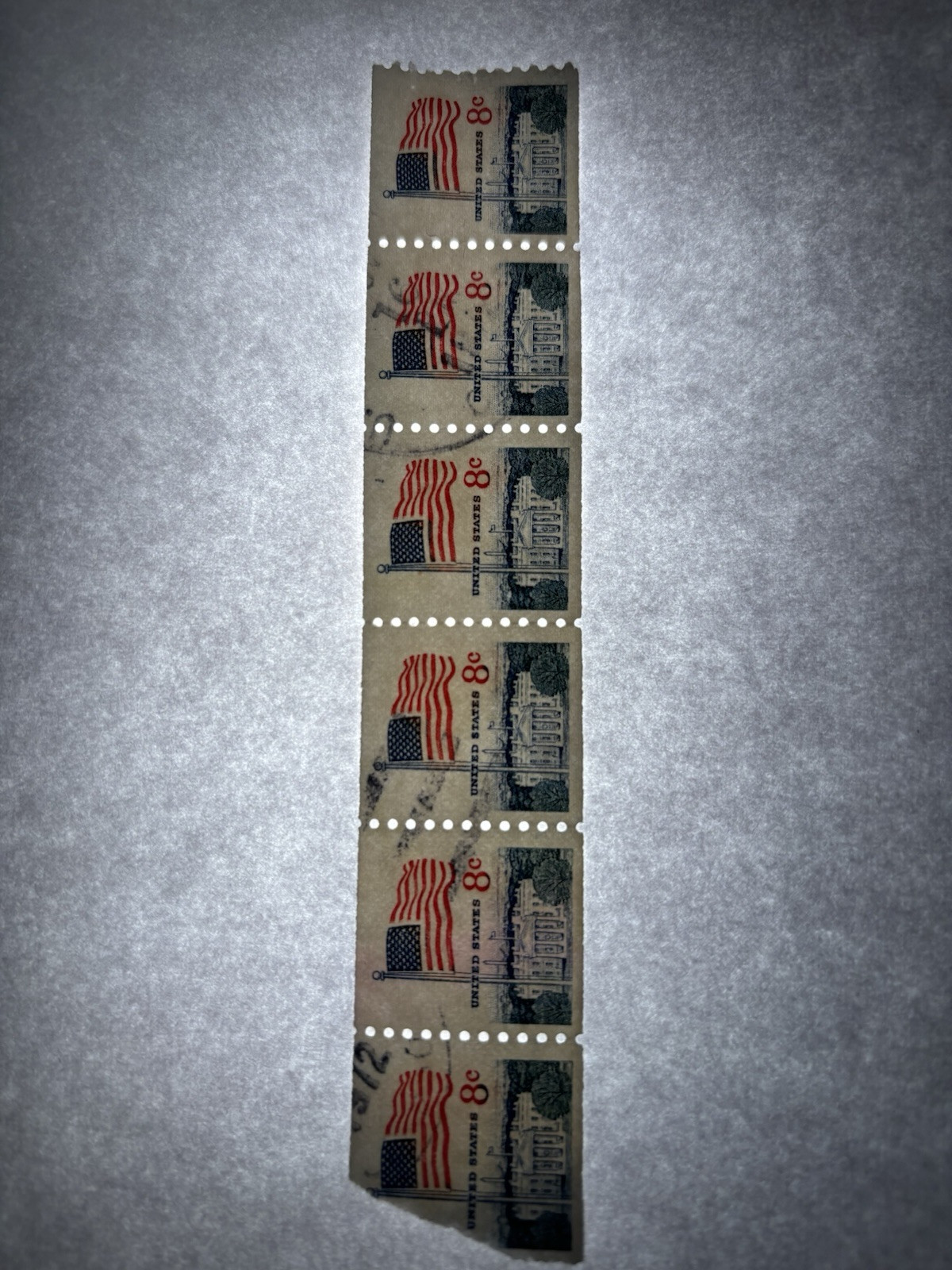 6 Count United States 8c Stamps With White House And American Flag