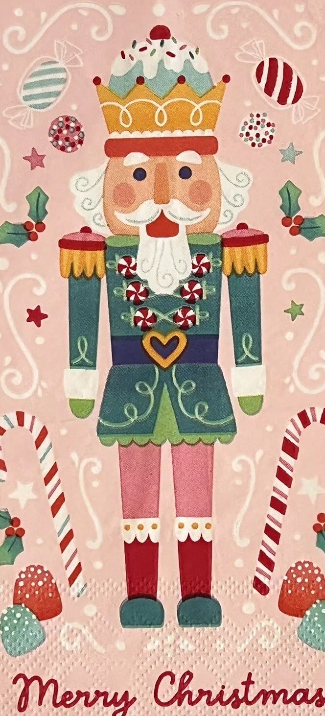 TWO Paper Lunch Decoupage Art Craft Napkins – CHRISTMAS NUTCRACKER=8 Pics