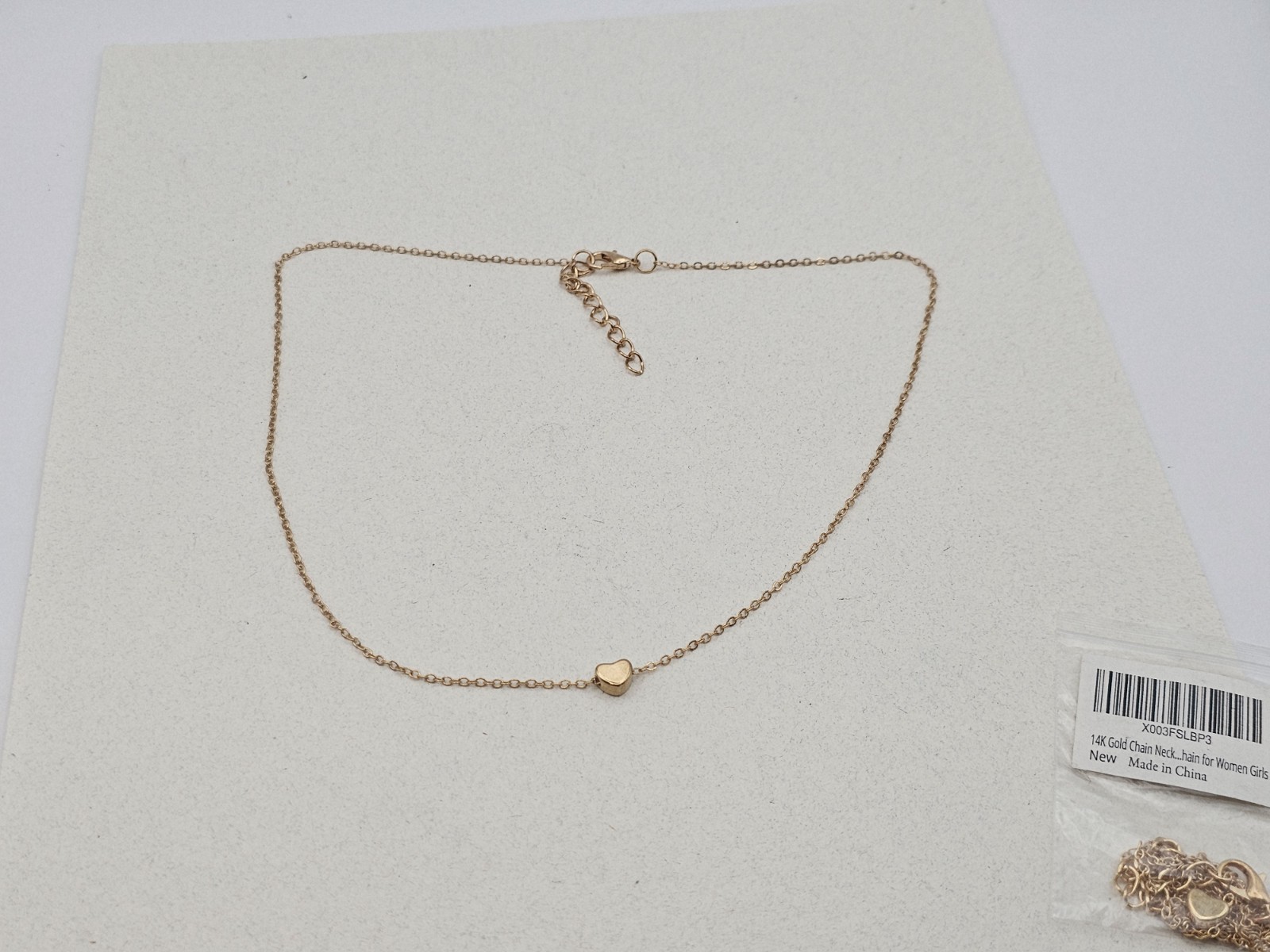 Gold Floating Heart 14K – Gold Metal 16-18″ Adj Chain Necklace 💕💕💕