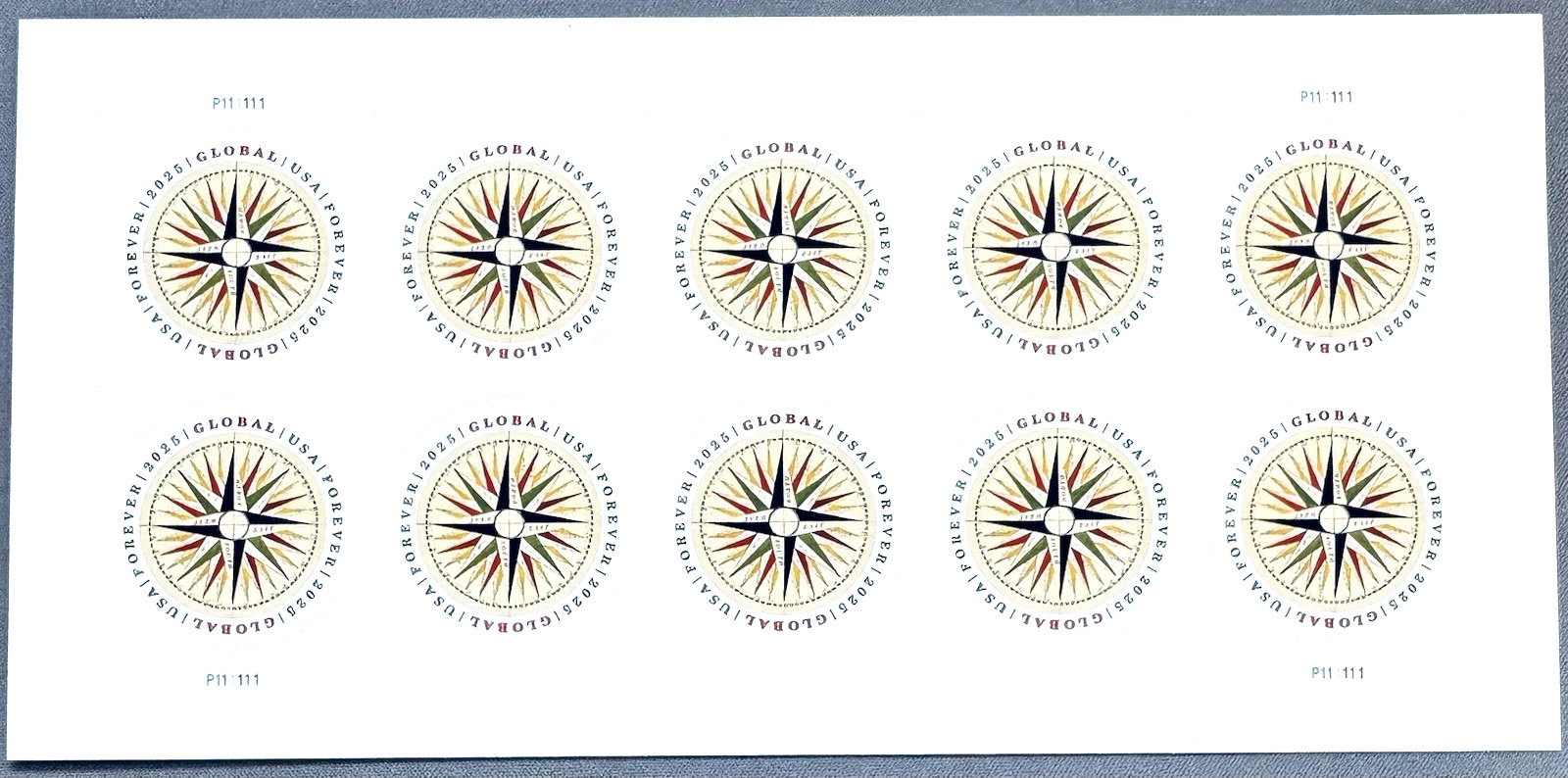 SoCoStamps US 2025 GLOBAL FOREVER FIRST CLASS MAIL INTERNATIONAL Sheet