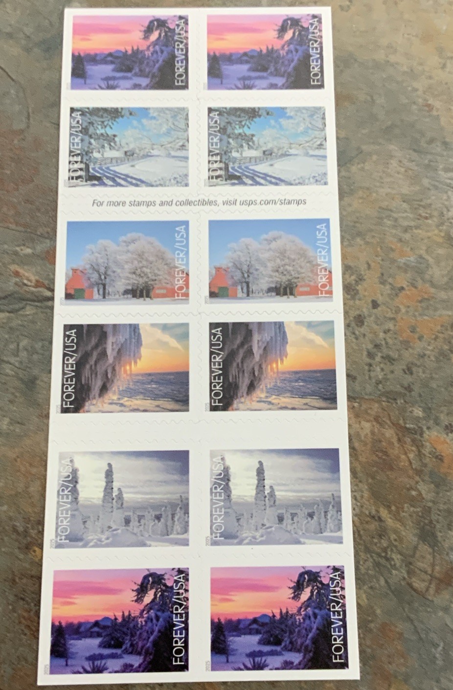 2024 USPS Winter Landscapes Forever Stamp MNH Scott #6038-42