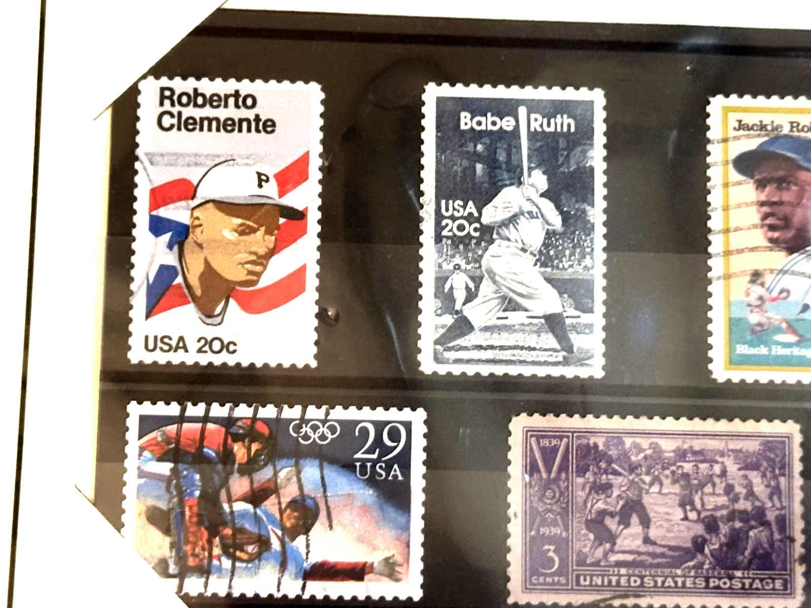 Collection BASEBALL U.S. Postage Stamps Lot of 7 Babe Ruth Lou Gehrig Olympics