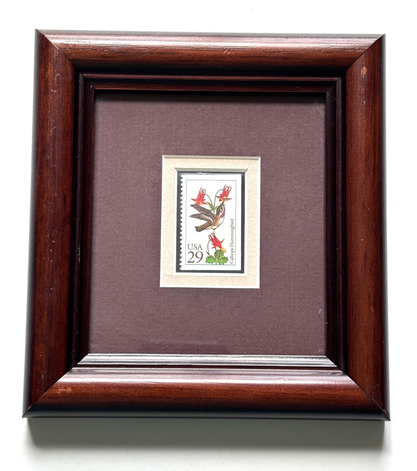 Vintage Framed 1993 Stamps & Stories Commemorative Stamp – Calliope Hummingbird
