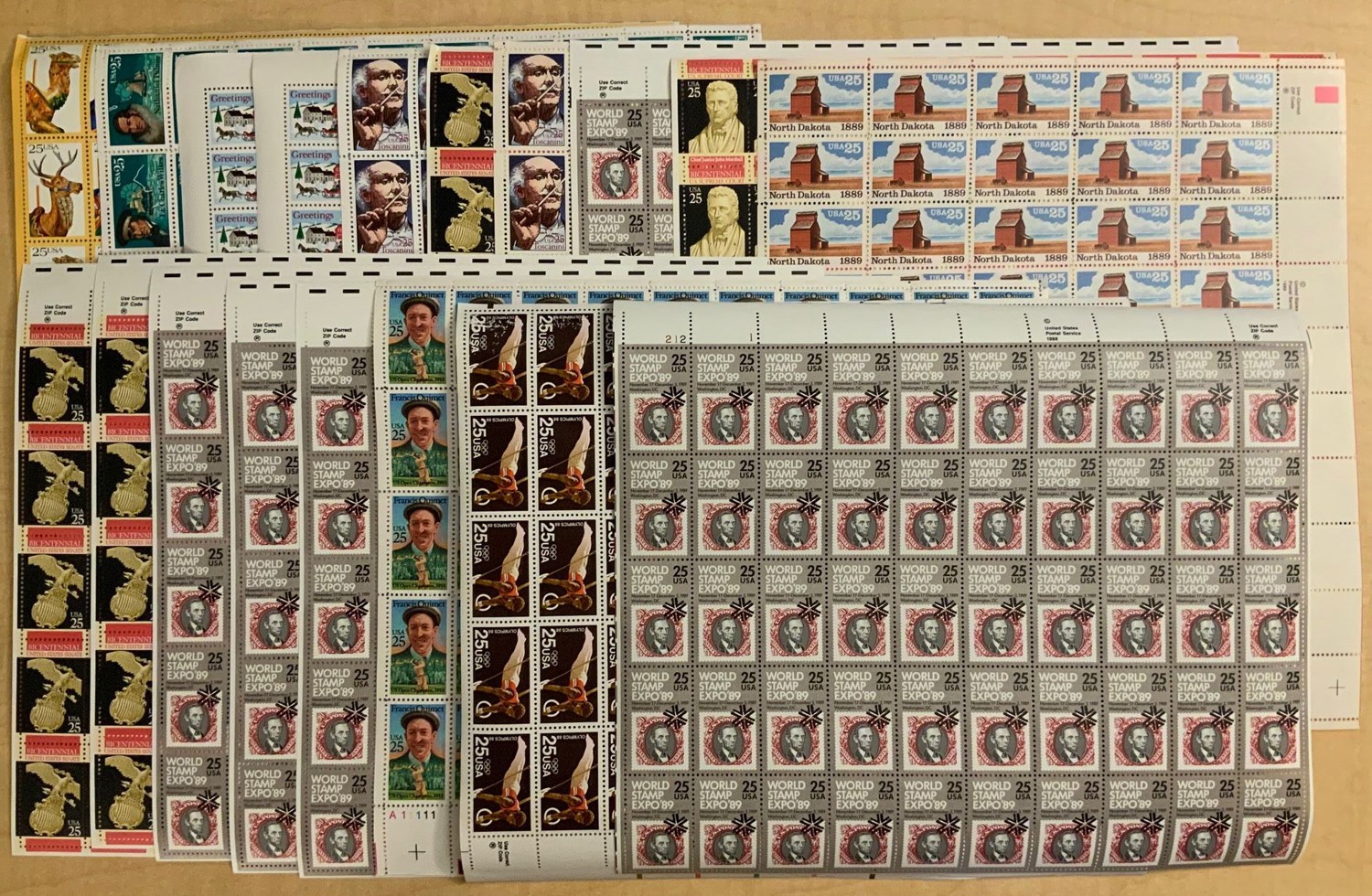 Discounted Postage 25¢ Sheet Lot – Face Value $225.00 * Stuart Katz