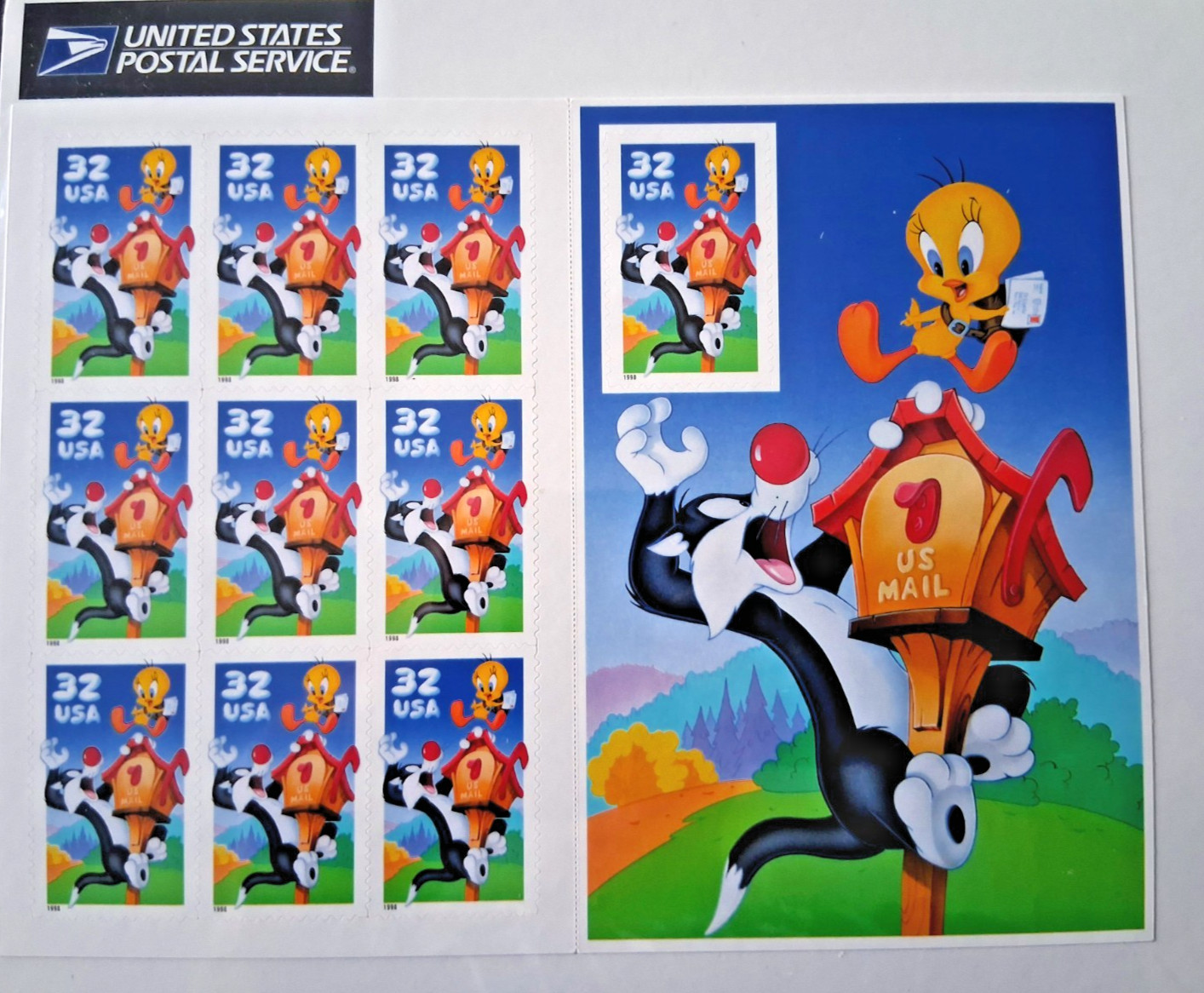 Lot of 2: Scott #3204 32c Sylvester and Tweety Looney Tunes VF US Postage MNH