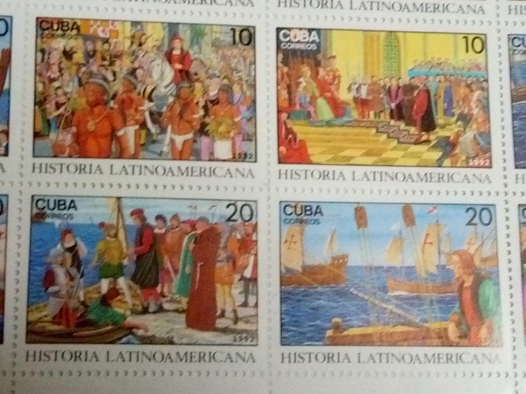 Unused foreign stamps, history of Latin America, 20-stamp sheet, 1 type