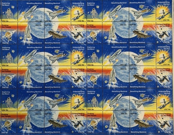 Bk 1 SCOTT 1919 SPACE ACHIEVEMENT 18 CENT M NH FULL SHEET OF 48 POSTAGE MNH