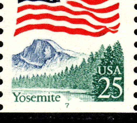 U.S. Stamps 25¢ Flag/Yosemite Park – Plate #7 Coil Strip of 3 MNH stamp SC#2280