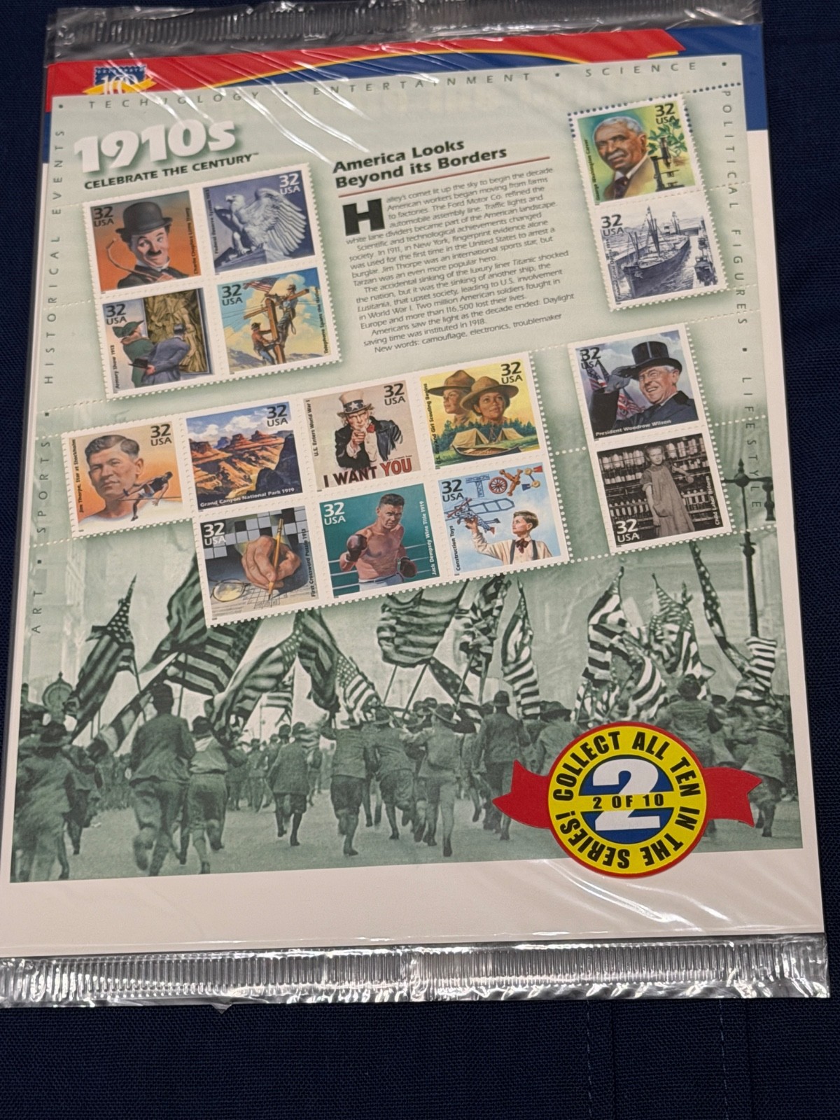 CELEBRATE THE CENTURY 1900-1990. Complete 10 Sheet Set US Stamps USA -unopened