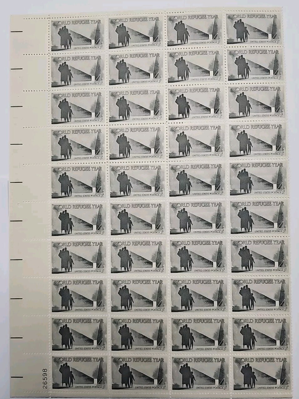 Stamp US Postage 4c 4 Cent Sheet OF 40 Stamps World Refugee Year