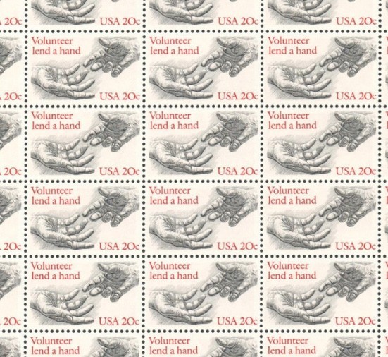 United States Volunteer Lend a Hand 20¢ Postage Stamp #2039 Pack of 100