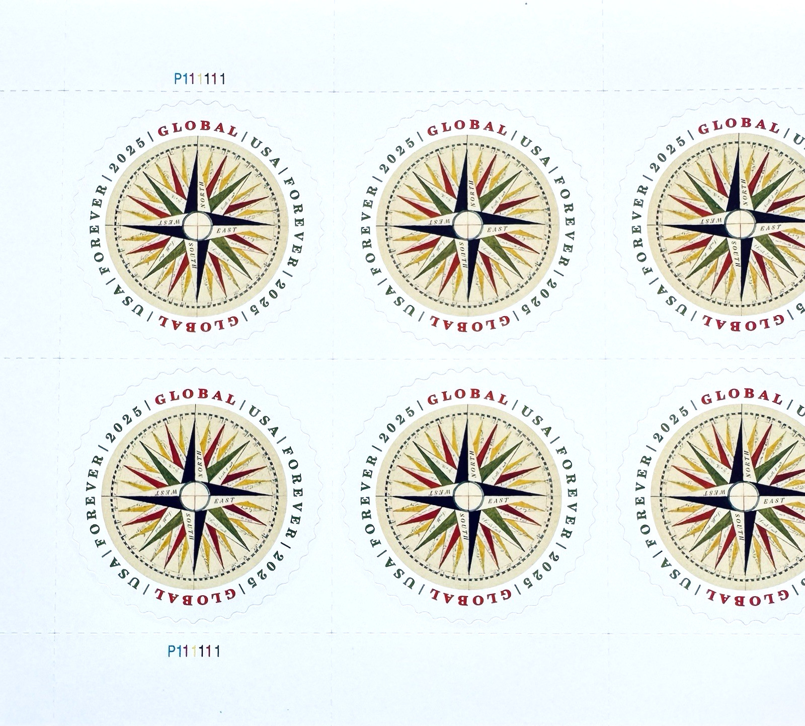 SoCoStamps US 2025 GLOBAL FOREVER FIRST CLASS MAIL INTERNATIONAL Sheet