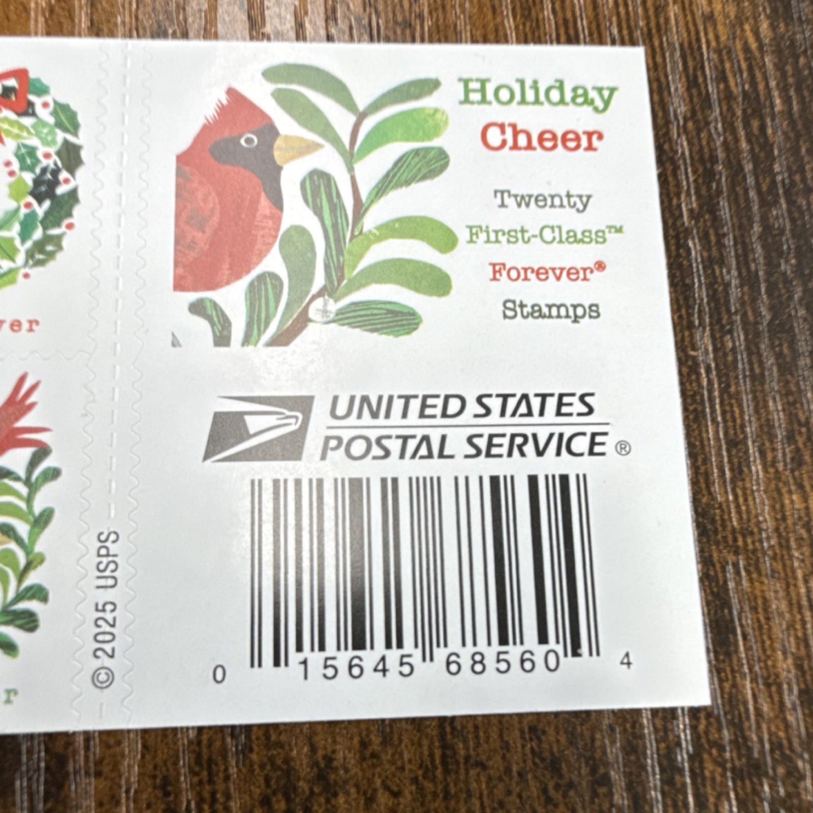 20 2025 USPS Holiday Christmas Forever Stamps FV $15.60 Holiday Cheer Colorful