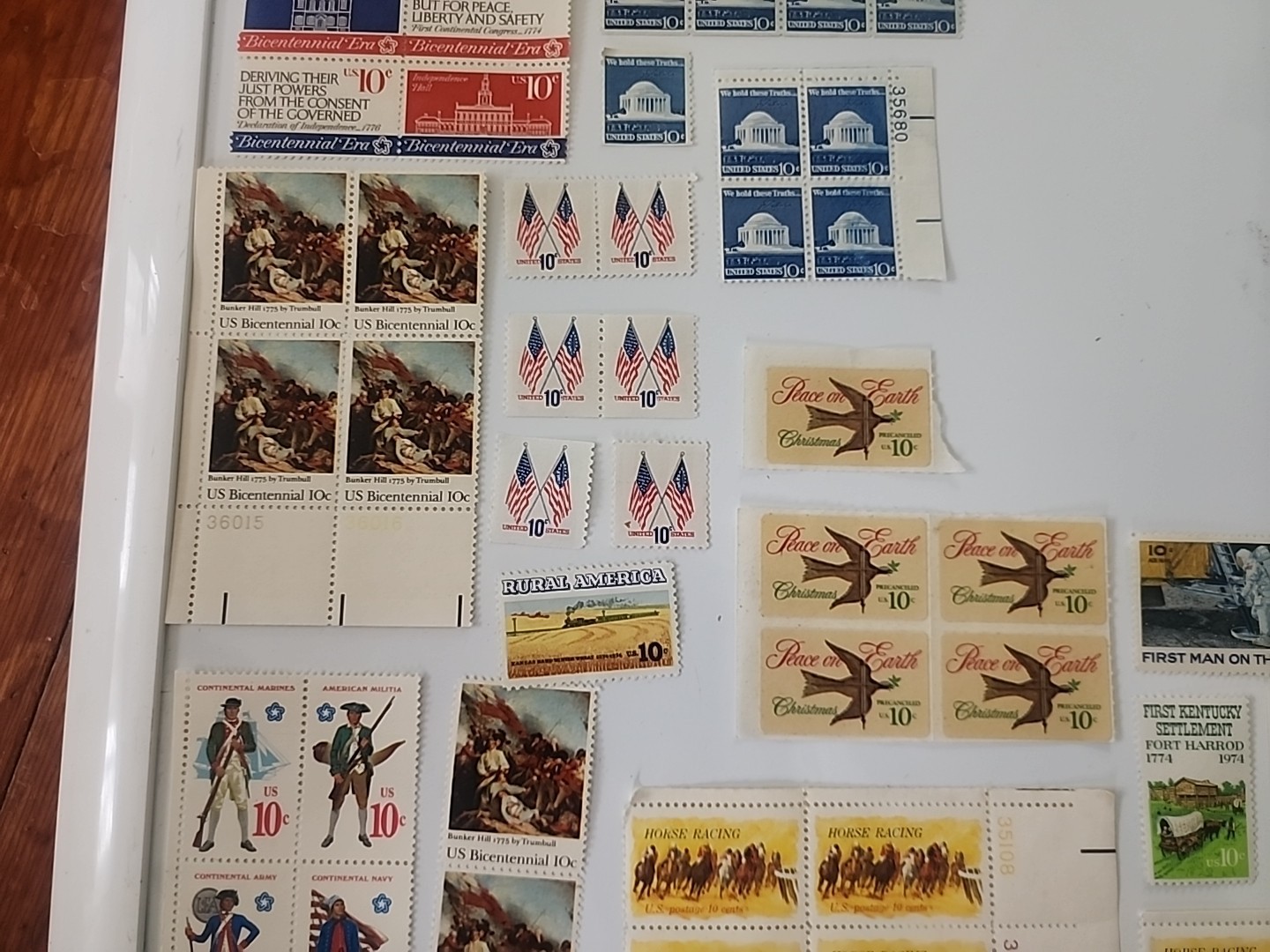 Vintage Mixed Lot of 105 Unused 10 & 15 Cent U.S. Post Office Postage Stamps