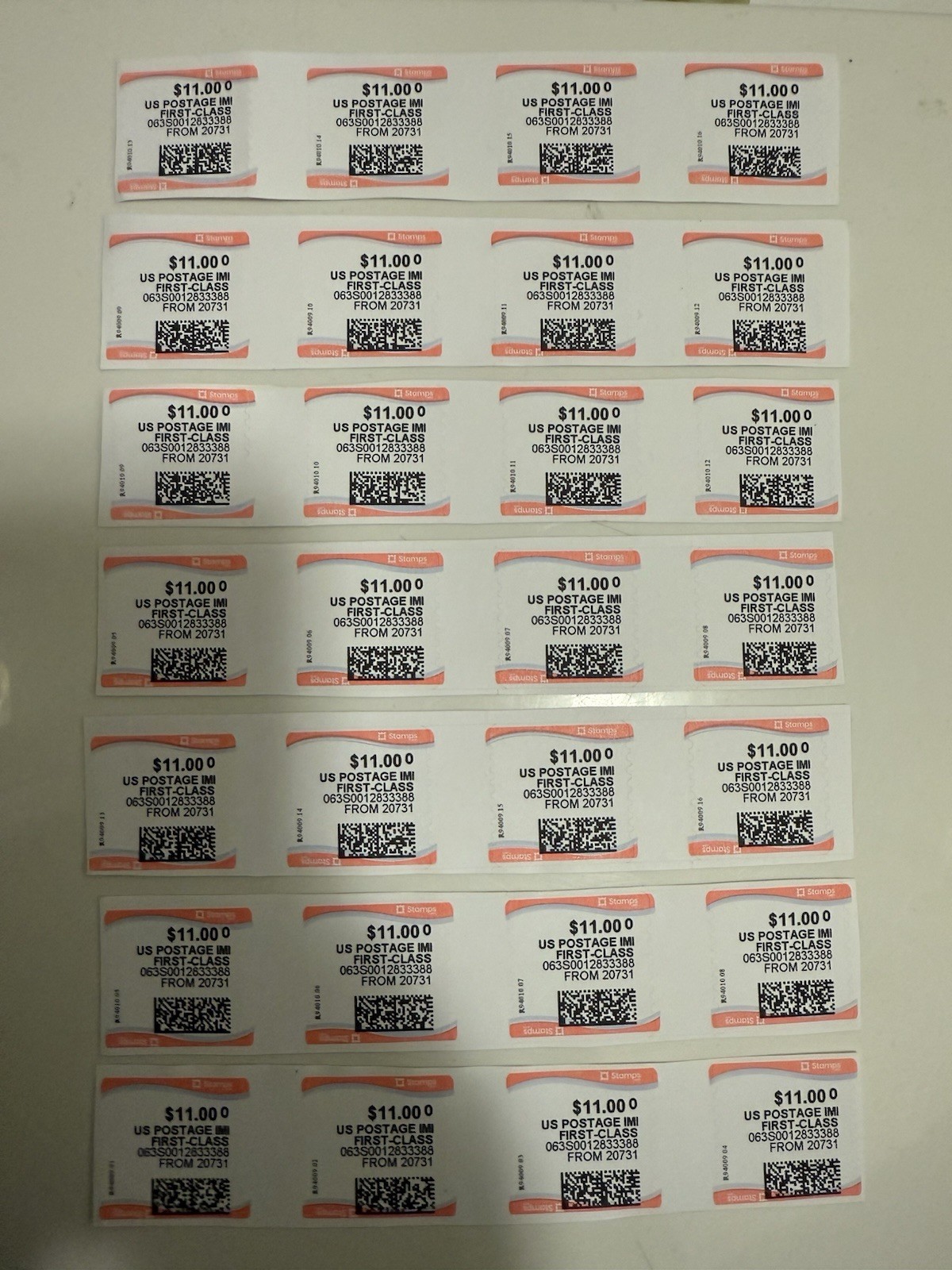 Computer Discount Stamps 50 Face value $11.00 Dollars Stamps. $445 Dollars.