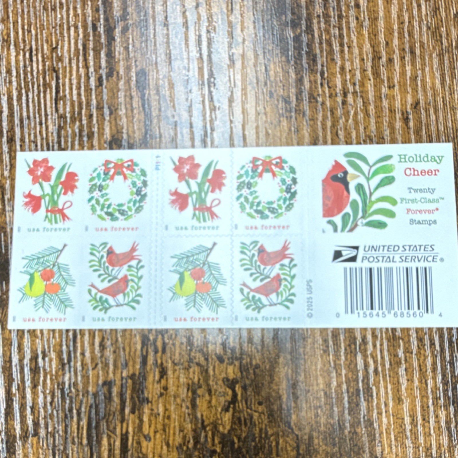 20 2025 USPS Holiday Christmas Forever Stamps FV $15.60 Holiday Cheer Colorful