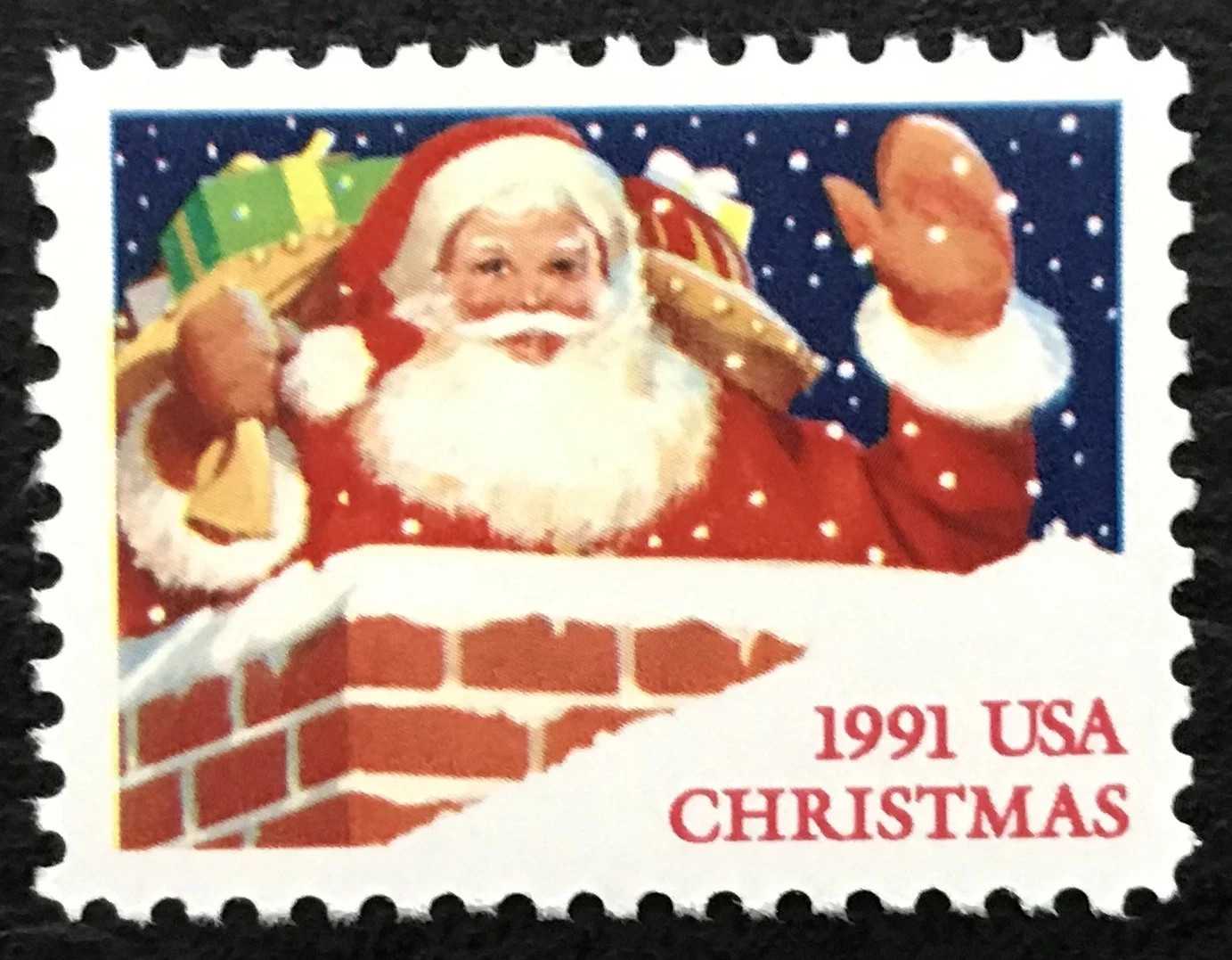 USA 1991 – CHRISTMAS, SANTA AND CHIMNEY – 29 Cents MNH Stamp – Scott #2579