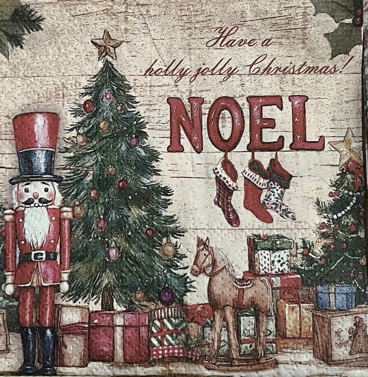FOUR Paper BEVERAGE Decoupage Art Craft Napkins Christmas Truck/sleigh/Santa 5×5