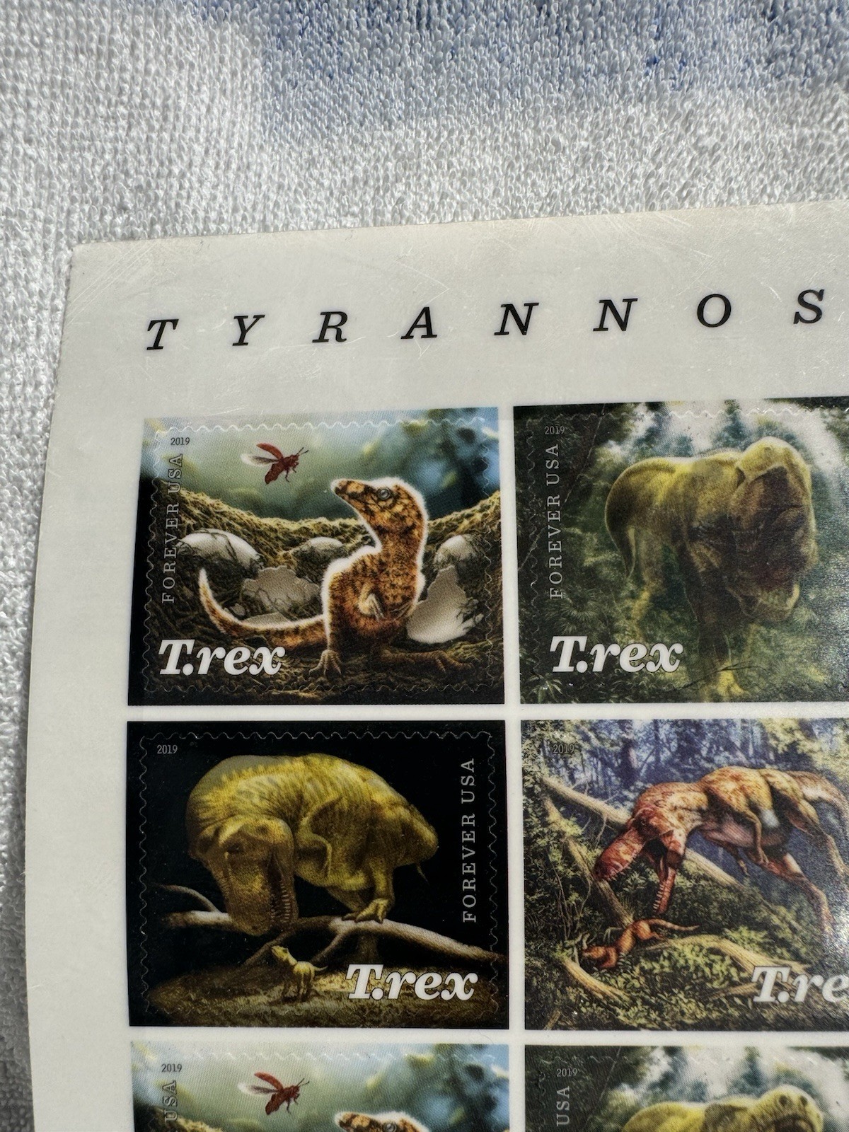 USPS 2019 Tyrannosaurus Rex Complete Stamp Sheet 16 Dinosaur Forever Stamps
