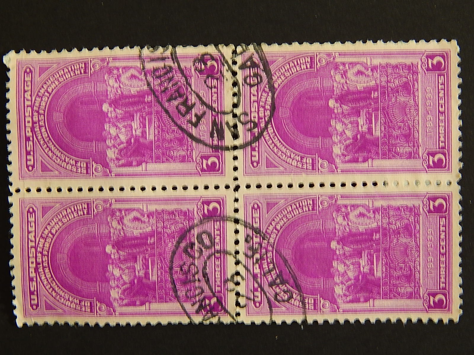 US Sesouicentennial of Inauguration of Washington 1939 3 cent stamps