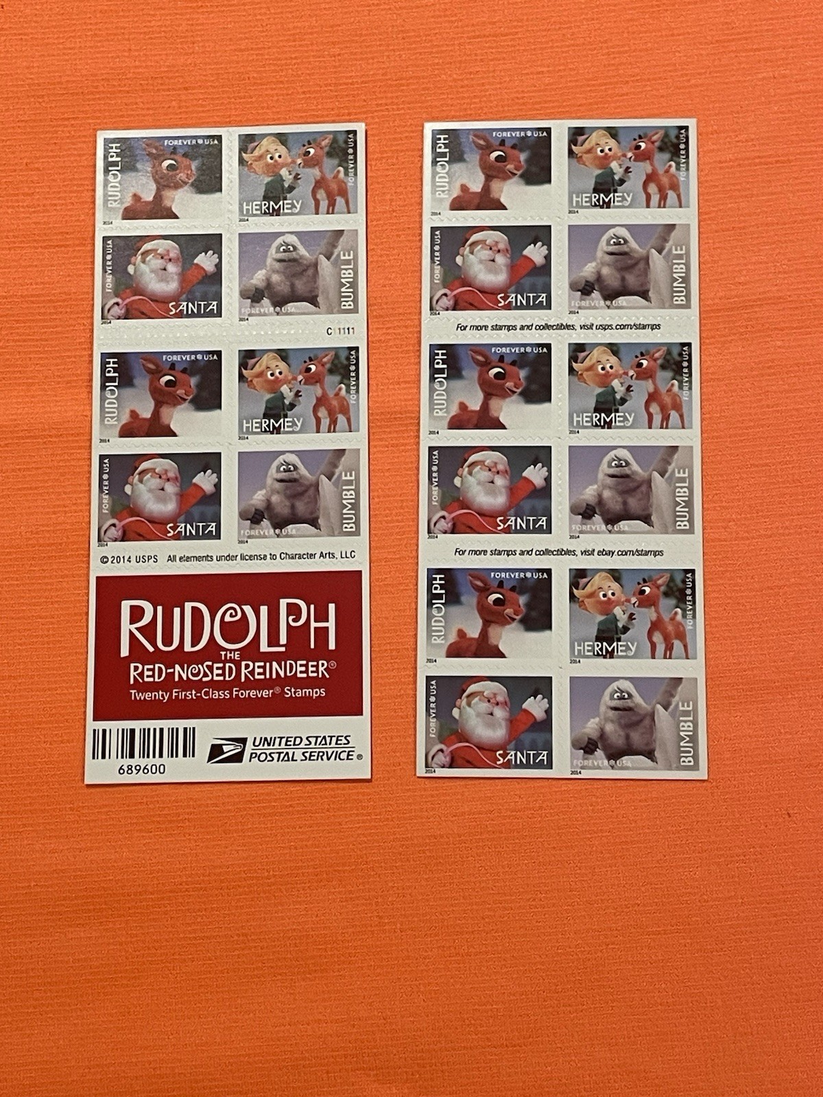 Rudolph The Red Nosed Reindeer-USPS Forever Stamps Booklet Of 20 Stamps 2014 MNH