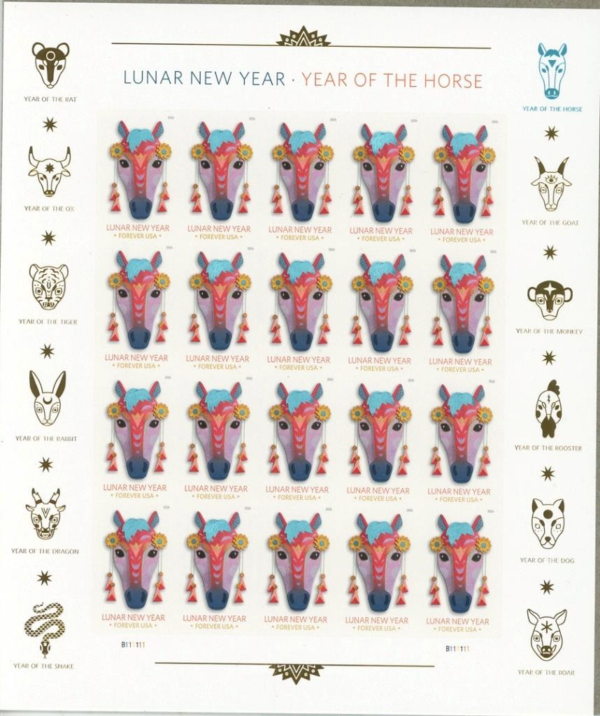 US SCOTT 6054 SHEET OF 20 LUNAR NEW YEAR OF THE HORSE STAMPS FOREVER MNH
