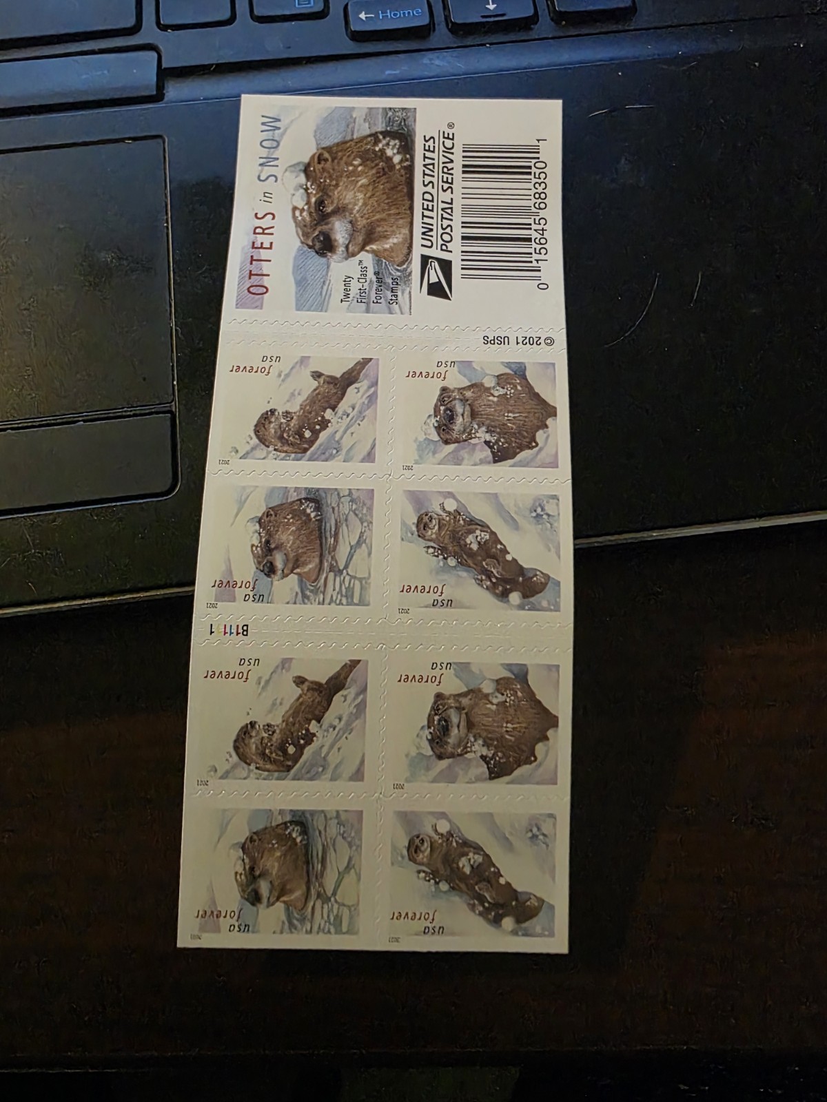 USPS STAMPS 2021 Otters In the Snow Forever Booklet 2-sided 20 stamps Mint Cond