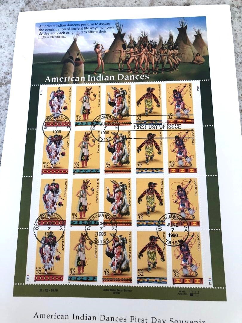 3×20=60 of AMERICAN INDIAN DANCES 32¢ US USA Postage Stamps. Sc 3072-3076