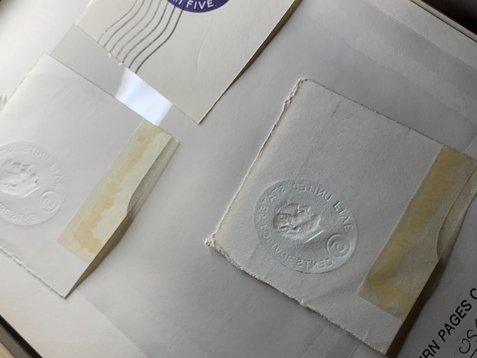 USA 1962 5 cent Sc-U544 Embossed Abraham Lincoln Envelope stamp Used 3x