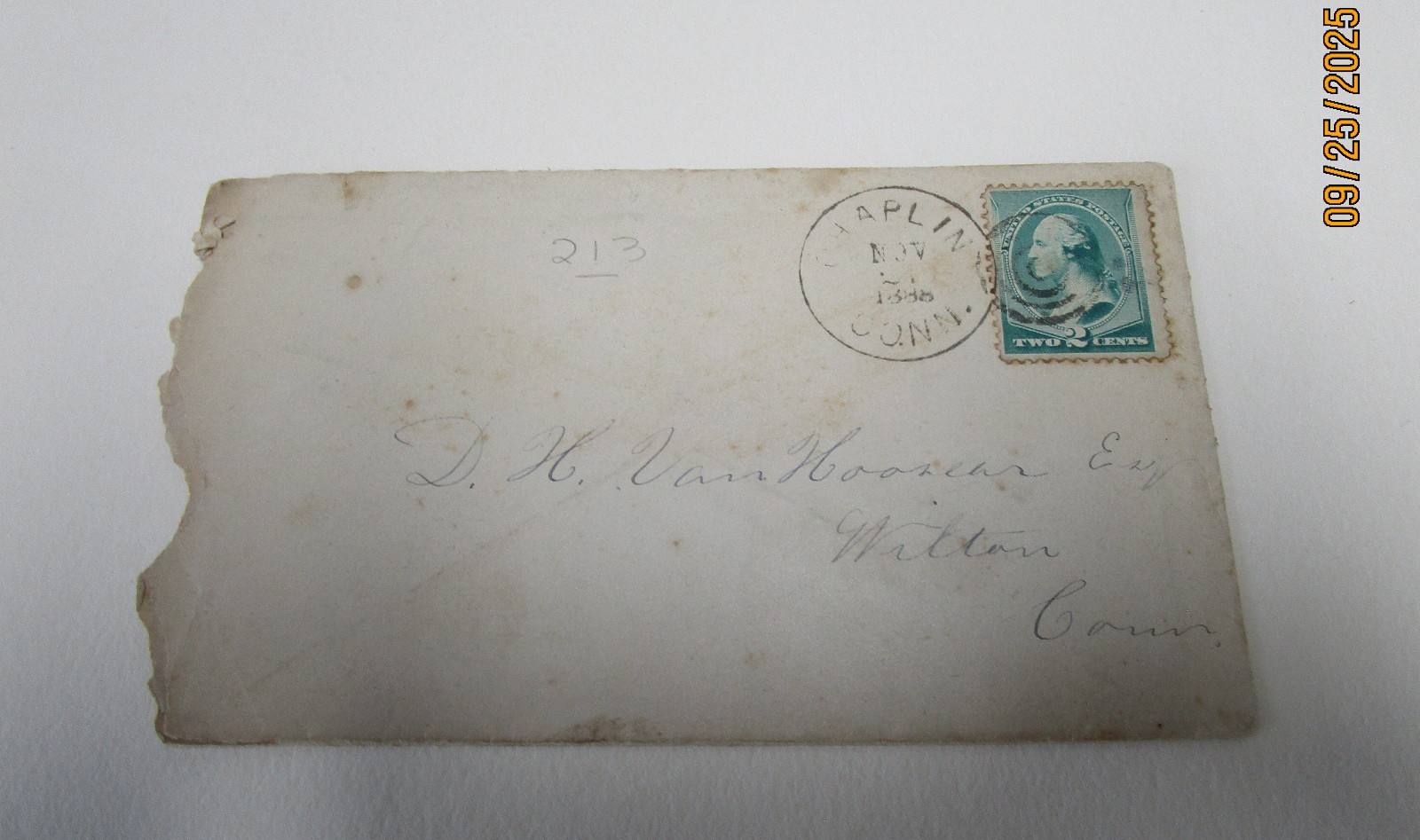 WASHINGTON 2 CENT STAMP POSTCARD POSTMARKED 1888 DEC 15 STAMP EPHEMERA