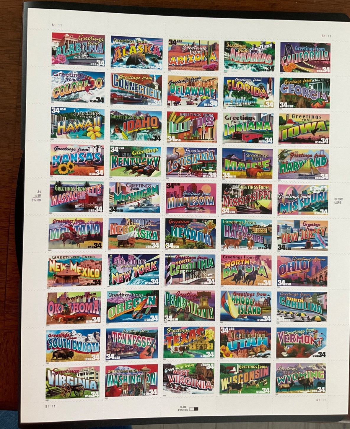 Greetings from America 34 cent stamps