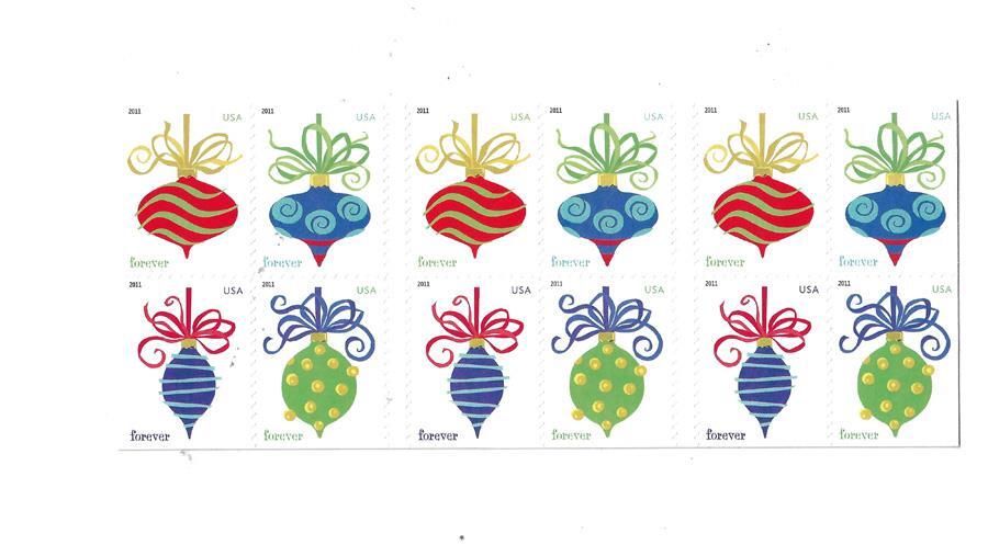 US SCOTT 4574b BOOKLET OF 20 HOLIDAY BAUBLE FOREVER STAMPS MNH